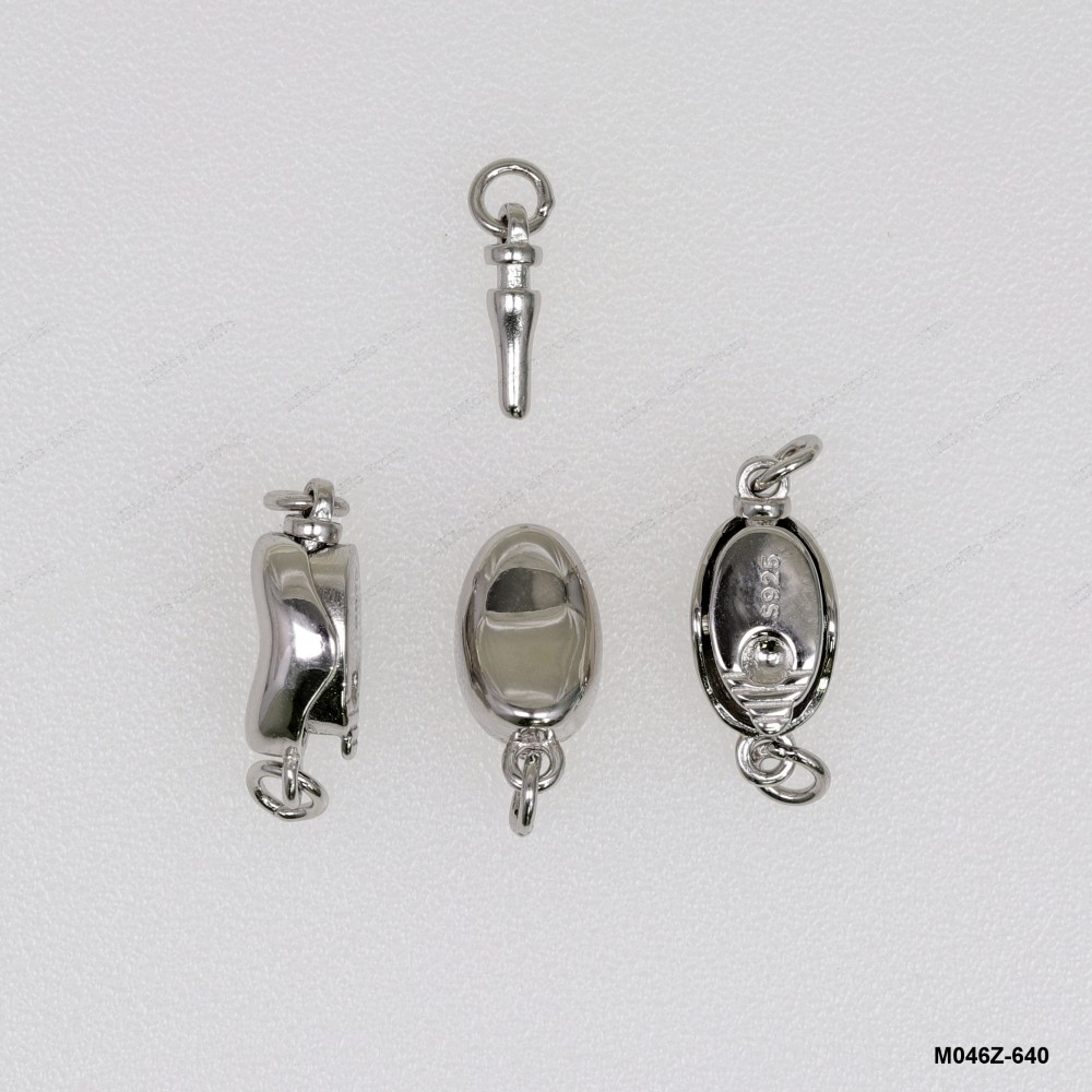M046Z-640, Bean Pin Clasp Press Pearl Clasp ~6.4x10mm