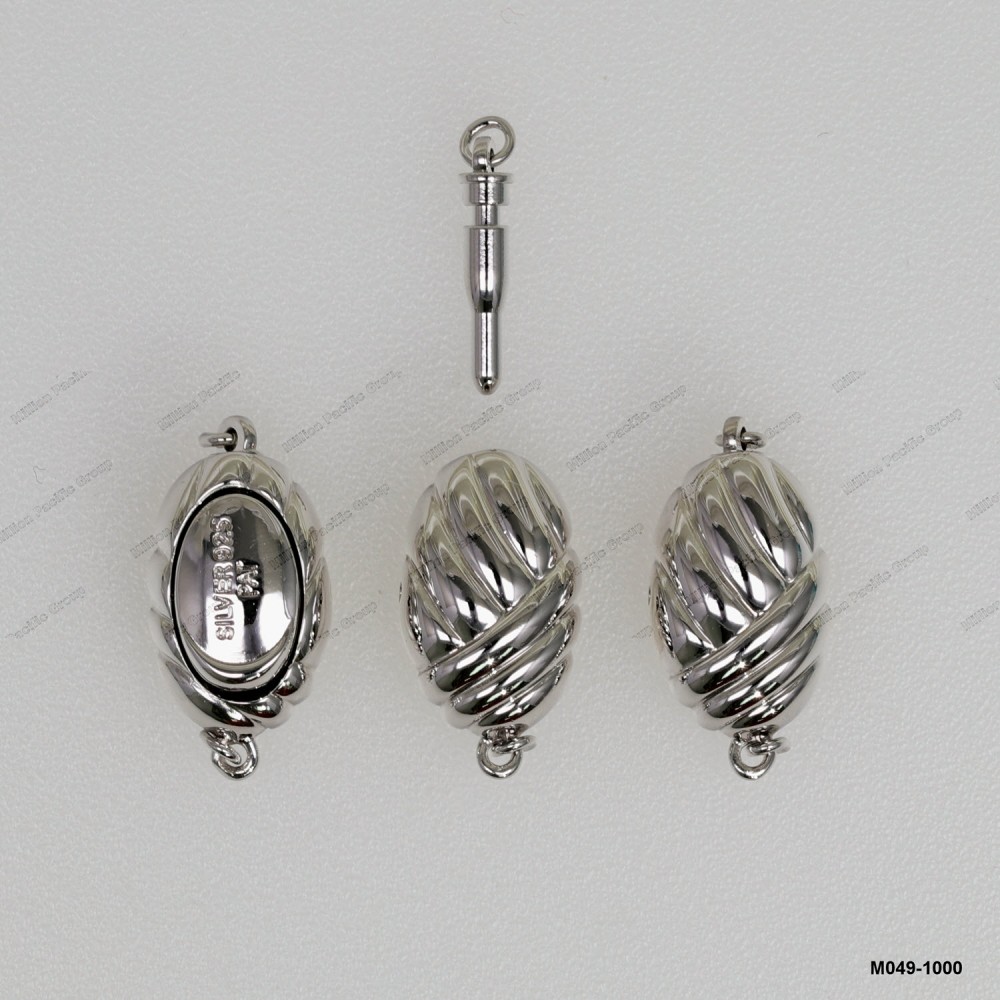 M049-1000, Bean Pin Clasp Pearl Clasp ~10x15mm