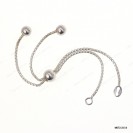 M072, 6mm Round Bead Slider 1.25mm Round Box Chain Findings for Bracelet Necklace