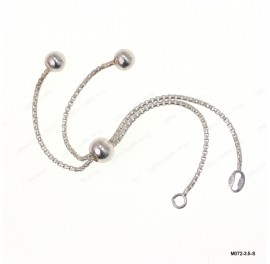 M072, 6mm Round Bead Slider 1.25mm Round Box Chain Findings for Bracelet Necklace