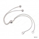 M073, 6mm Round Bead Slider 1.05mm Round Box Chain Findings for Bracelet Necklace