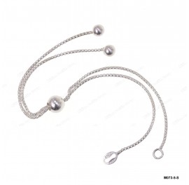 M073, 6mm Round Bead Slider 1.05mm Round Box Chain Findings for Bracelet Necklace