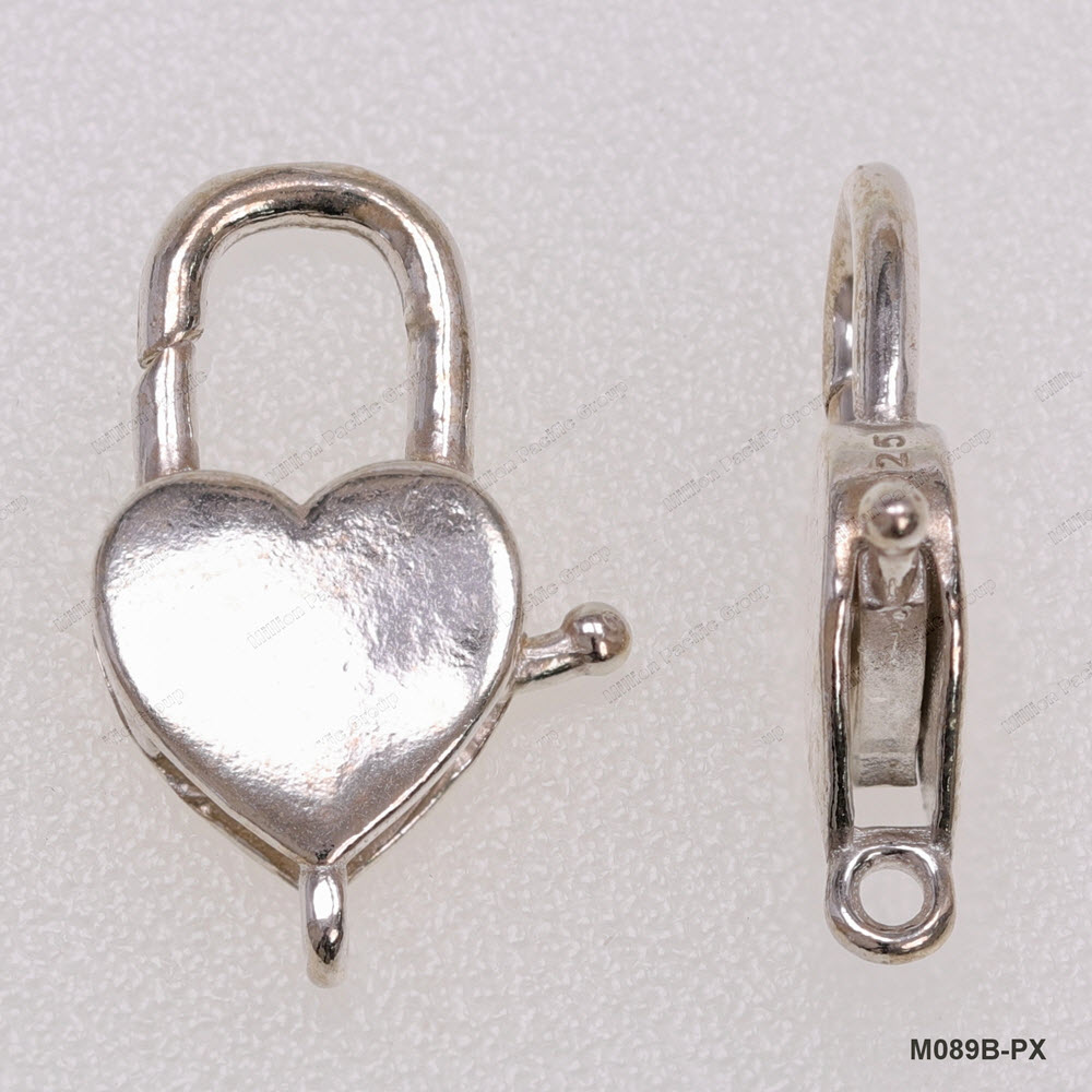 M089B, Heart Trigger Clasp with cross closed Round Ring, handmade