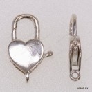 M089B, Heart Trigger Clasp with cross closed Round Ring, handmade