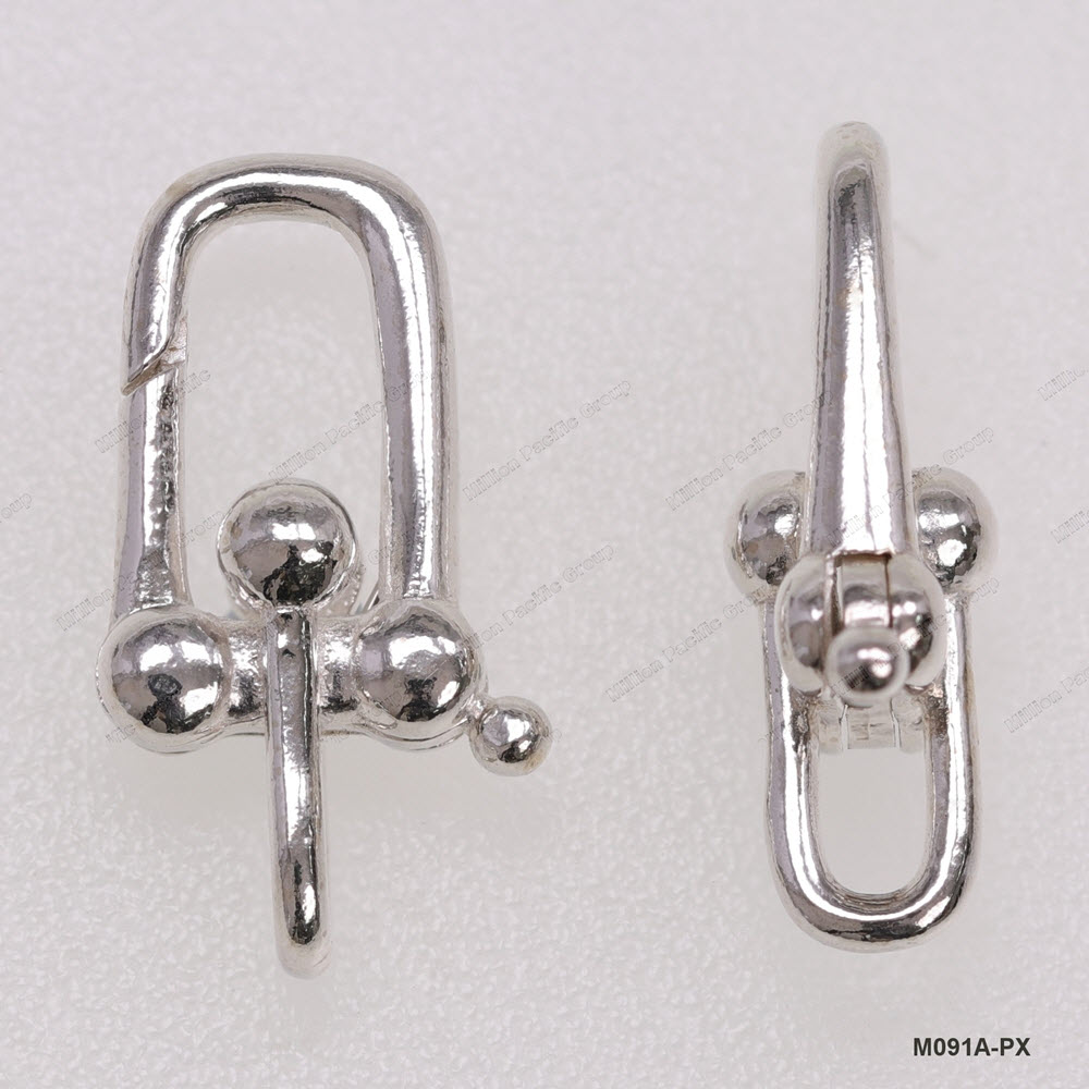 M091A, Ball design Trigger Clasp with Cross Ring, handmade