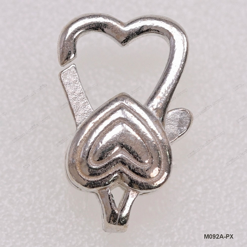 M092A, Heart Trigger Clasp with Flat End Ring, Handmade