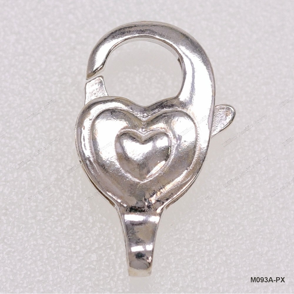 M093A, Heart Trigger Clasp with Cross End Ring, Handmade