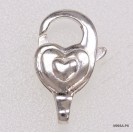 M093A, Heart Trigger Clasp with Cross End Ring, Handmade