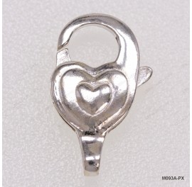 M093A, Heart Trigger Clasp with Cross End Ring, Handmade