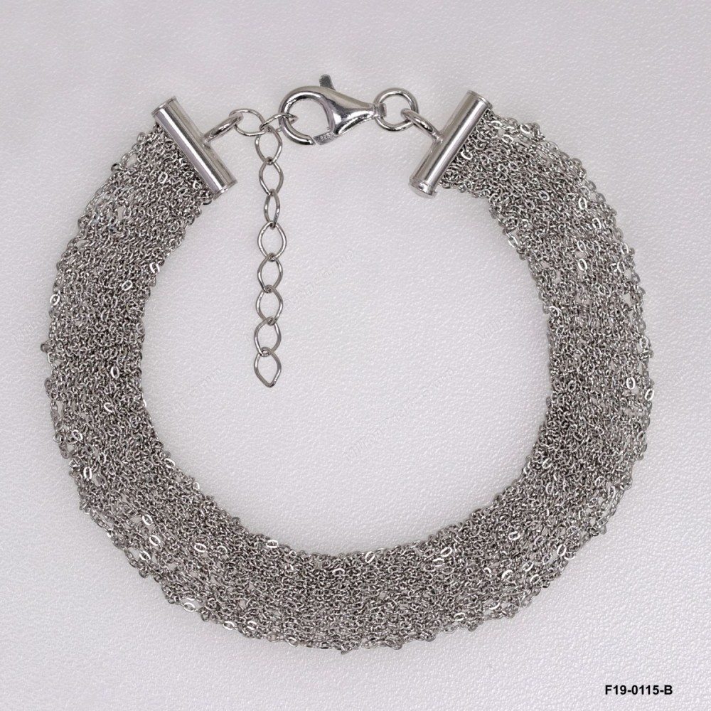 Design Stamped Cable Soft Mesh Adjustable Necklace Bracelet and Earring