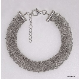Design Stamped Cable Soft Mesh Adjustable Necklace Bracelet and Earring