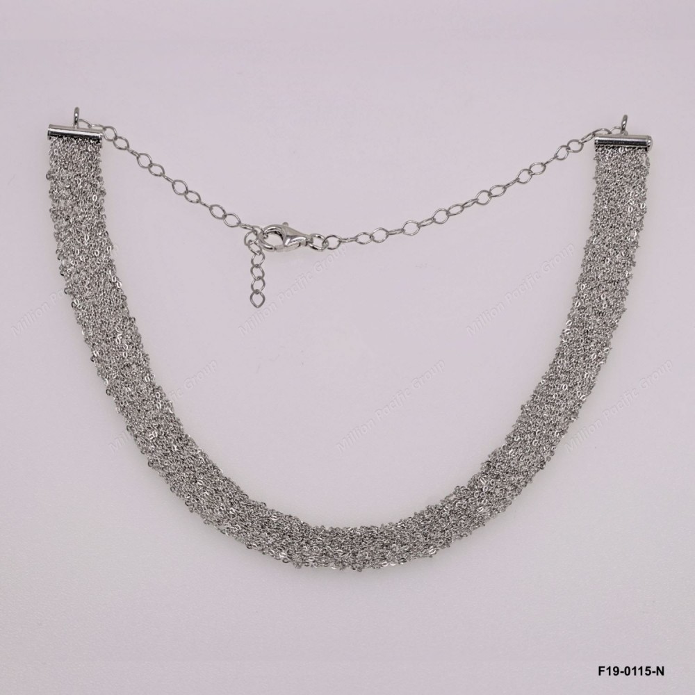 Design Stamped Cable Soft Mesh Adjustable Necklace Bracelet and Earring