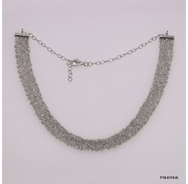 Design Stamped Cable Soft Mesh Adjustable Necklace Bracelet and Earring
