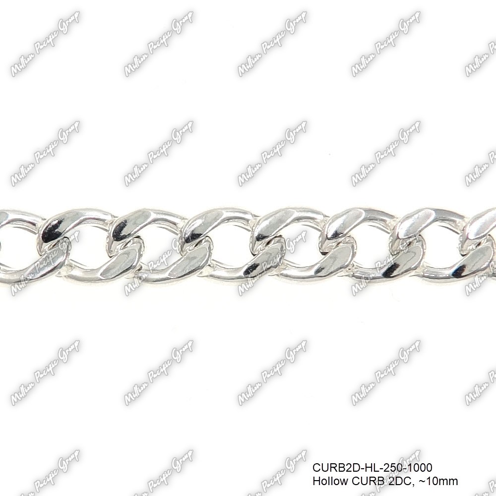 Hollow Curb 2 Diamond Cut Chain 