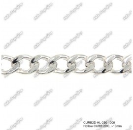 Hollow Curb 2 Diamond Cut Chain 