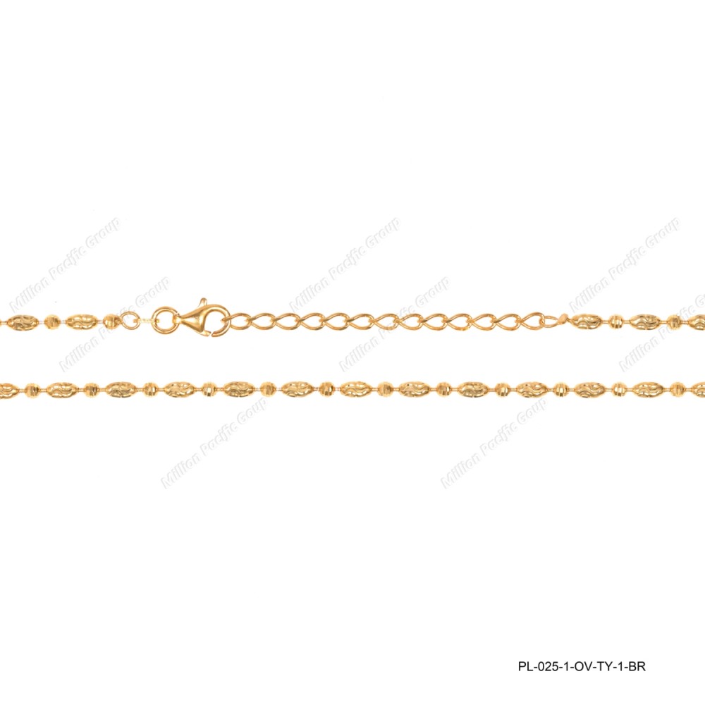 PLOVTY-ROB, Bead Oval swirl Cut 1+1 Chain
