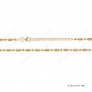 Bead Oval Wave Cut 1+1 Chain 3mm adjustable Necklace 40+5cm