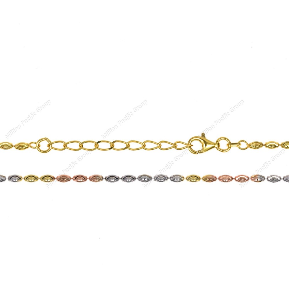 PLOVMN, Bead Oval Moon Cut Chain