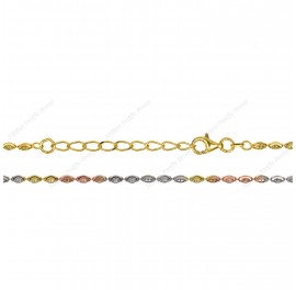 PLOVMN, Bead Oval Moon Cut Chain
