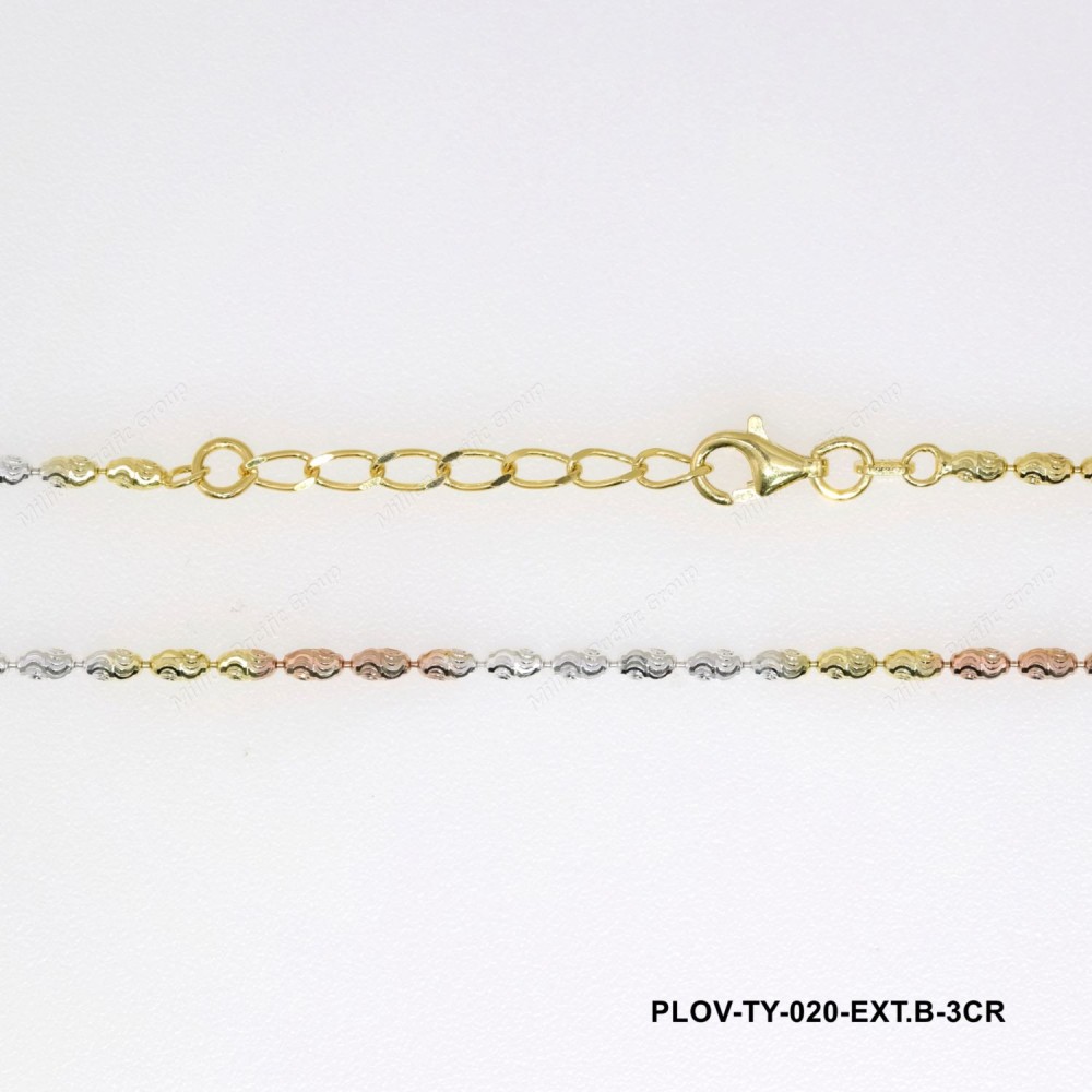 PLOVTY, Bead Oval Swirl Cut Chain