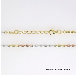 PLOVTY, Bead Oval Swirl Cut Chain