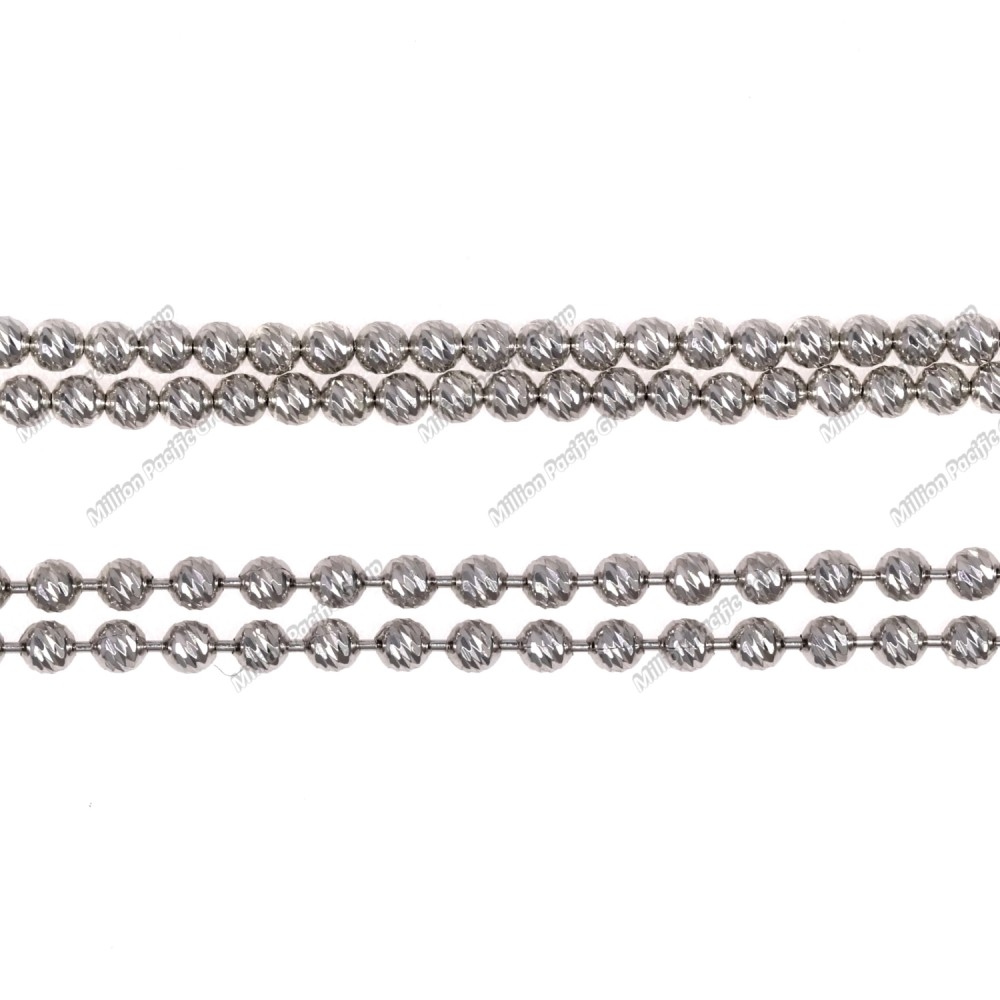 PLSL-SPRING, Bead Spring Elastic Round Slash Diamond cut Chain
