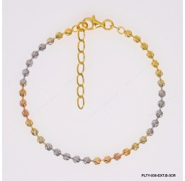 PLTY-030, Round 3mm Swirl Cut Bead Chain with Extender B