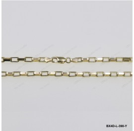 BX4D-L-390-Y, Half Long Box Chain 4 Diamond Cut Veneziana