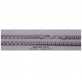 Pave Greca Box Chain Oval 6 Diamond Cut Veneziana