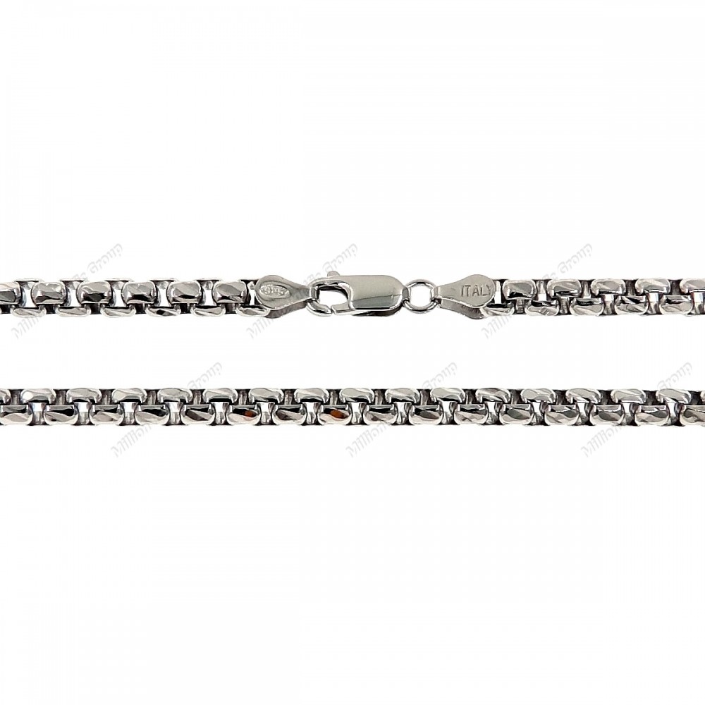 Round Box Slash Diamond Cut Chain Box Half Round Wire Veneziana 