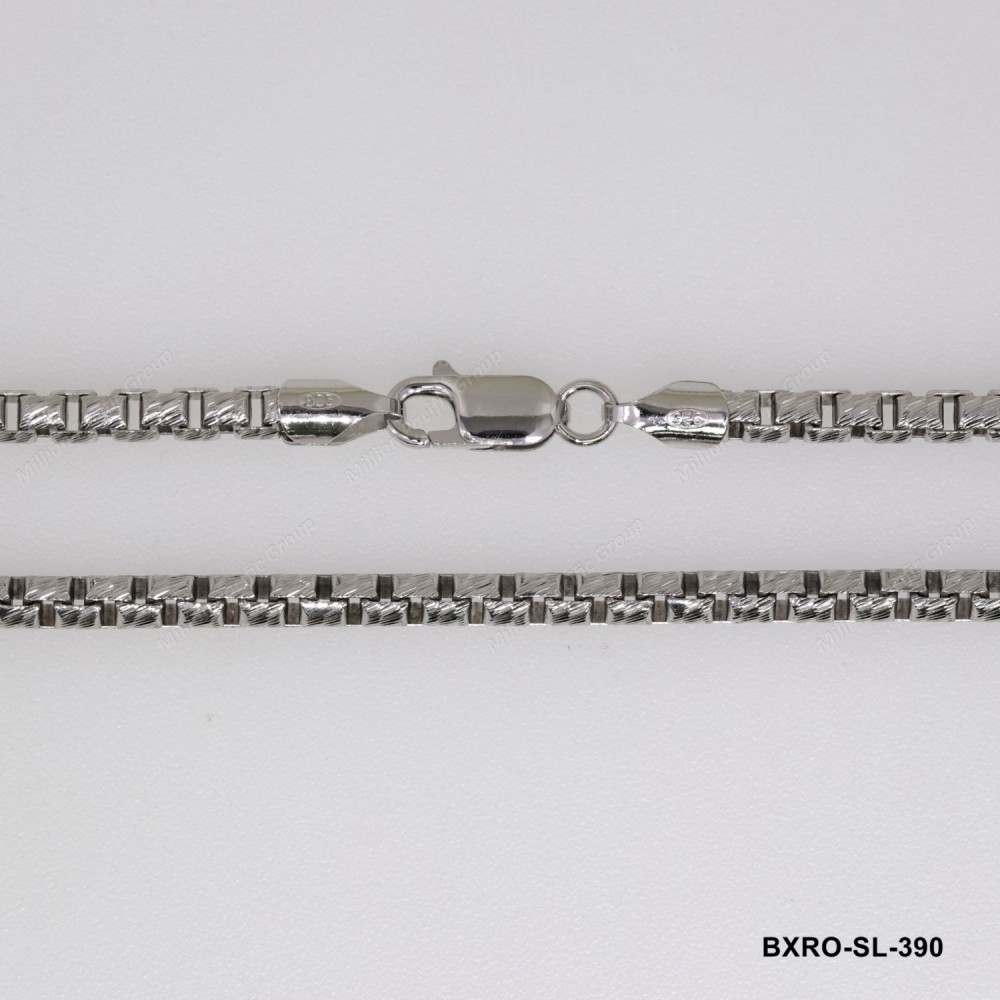 Round Box Fine Slash Diamond Cut Chain Box Half Round Wire Veneziana 