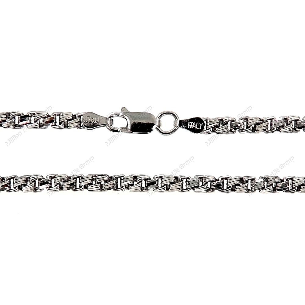 Stampled Twisted 3 Lines Box Chain Veneziana