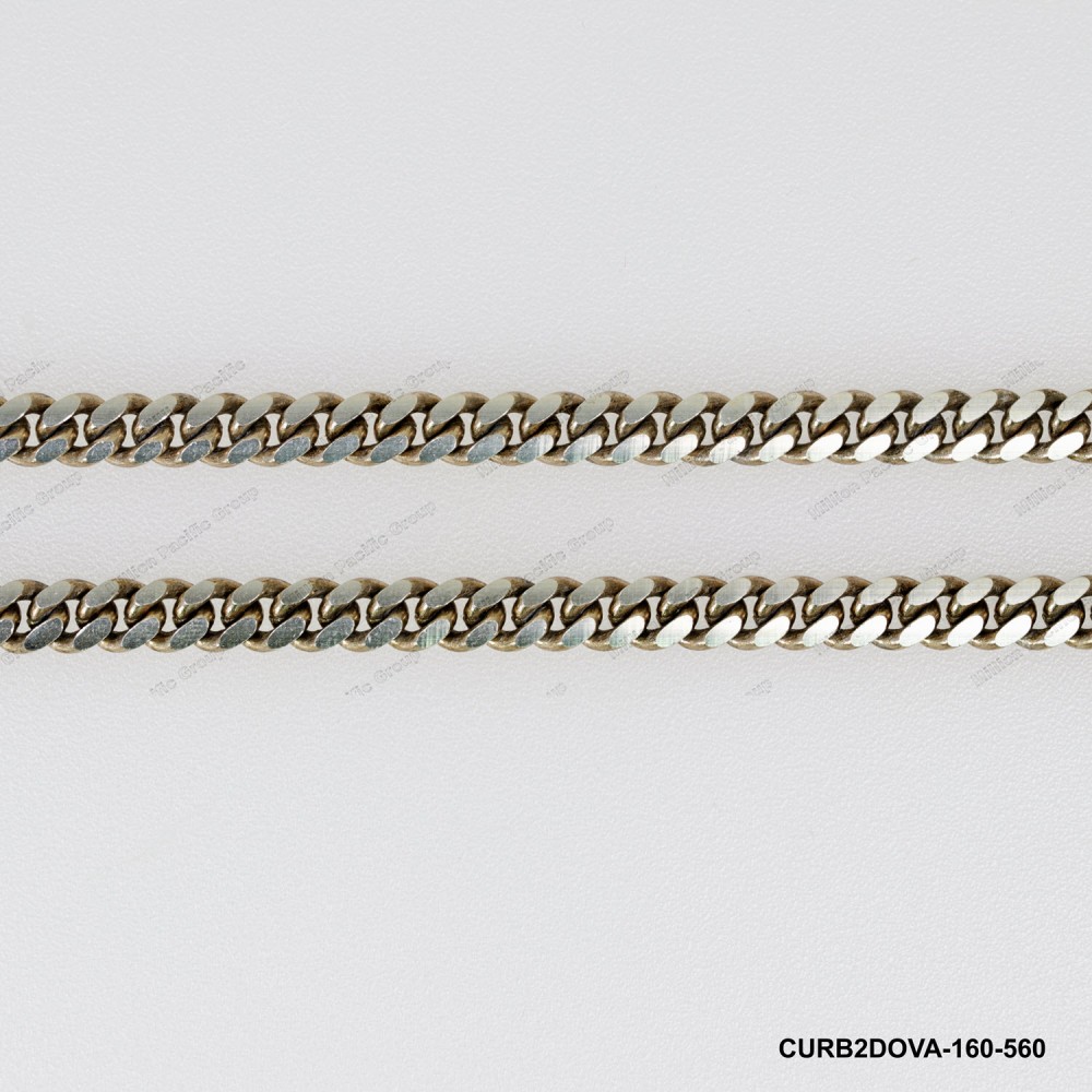 CURB2DOVA, Oval Curb 2 Diamond Cut Chain Miami CUBAN Hip Hop Chain