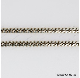 CURB2DOVA, Oval Curb 2 Diamond Cut Chain Miami CUBAN Hip Hop Chain