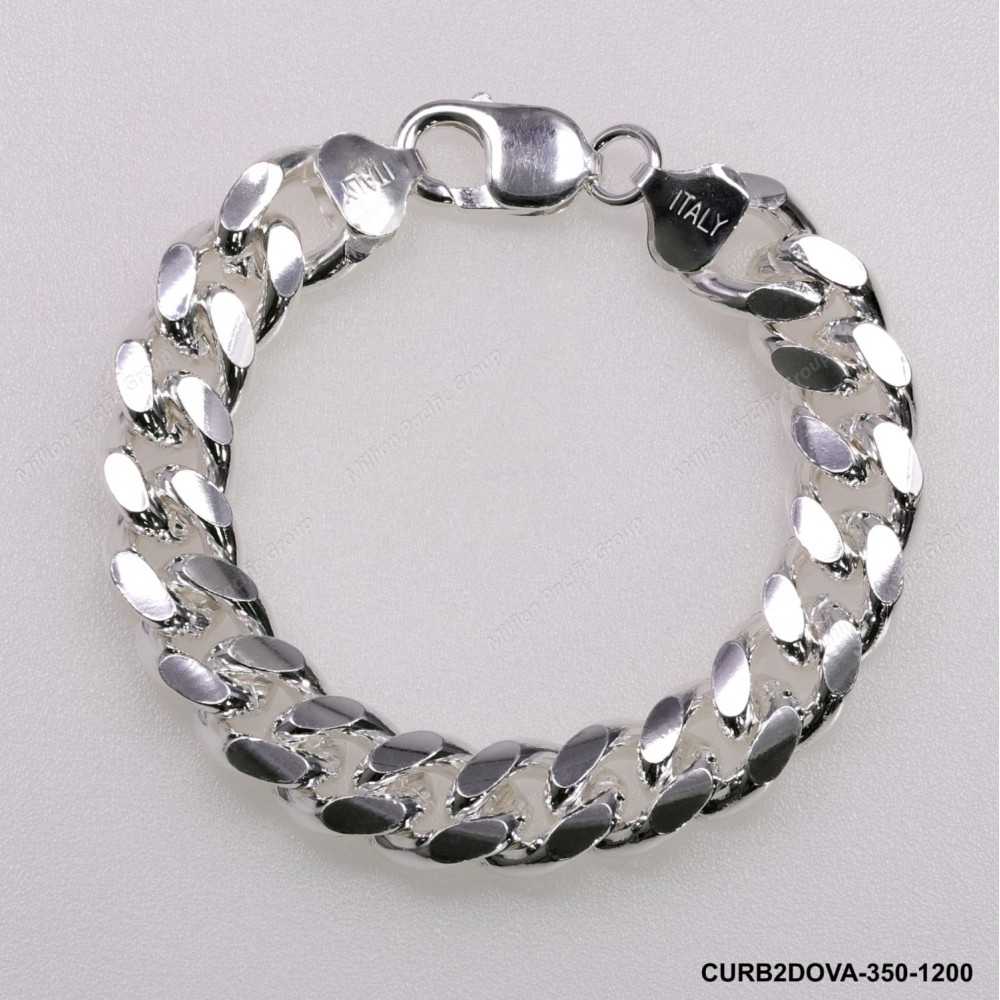CURB2DOVA-350-1200, Oval Curb 2 Diamond Cut Chain Miami CUBAN Hip Hop Chain