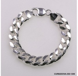 CURB2DOVA-350-1200, Oval Curb 2 Diamond Cut Chain Miami CUBAN Hip Hop Chain