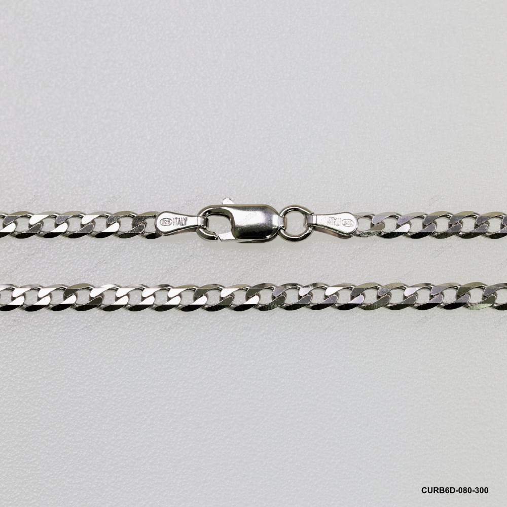 CURB6D-080-300, Curb 6 side Diamond Cut Chain