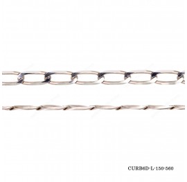 Long Curb 6 side Diamond Cut Chain