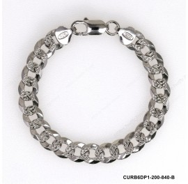 Curb 6 side Diamond Cut Pave Chain