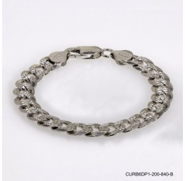 Curb 6 side Diamond Cut Pave Chain