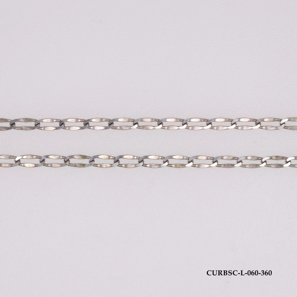 Long Curb middle caved 2 side Diamond Cut Chain