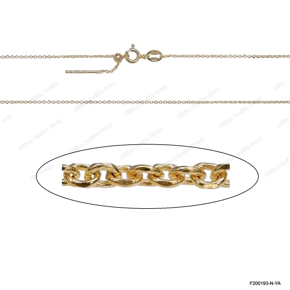 F200193, 4DC ROLO Cable Anchor Forzatina Round Bead Slider Pin End Necklace ~1.2mm
