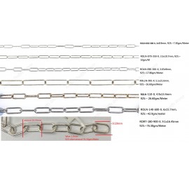 Paper Clip Round wire Chain Rectangle Rolo Anchor Cable Chain