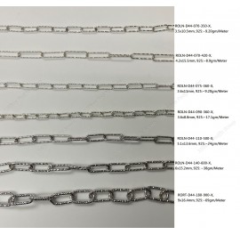 Diamond Cut Paper Clip Chain Rectangle Rolo Anchor Cable Chain