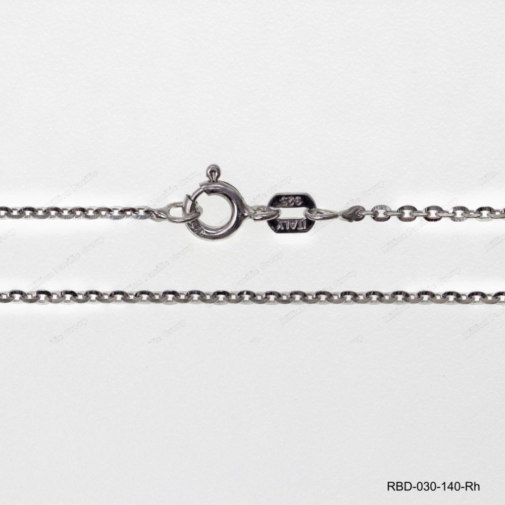 RBD-030-140, Edge Oval Rolo Cable Anchor Diamond cut Forzatina Necklace