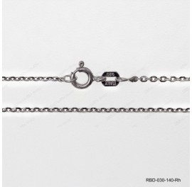 RBD-030-140, Edge Oval Rolo Cable Anchor Diamond cut Forzatina Necklace