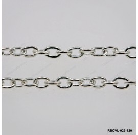 RBOVL-025-120, Stamped Oval Open Rolo Cable Anchor Chain