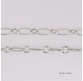 Oval Rolo 1+1 with Diamond Cut