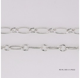 Hollow Oval Rolo 1+1 with Diamond Cut