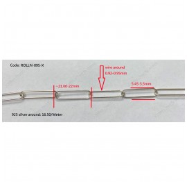 Paper Clip Round wire Long Link Chain Rectangle Rolo Anchor Cable Chain